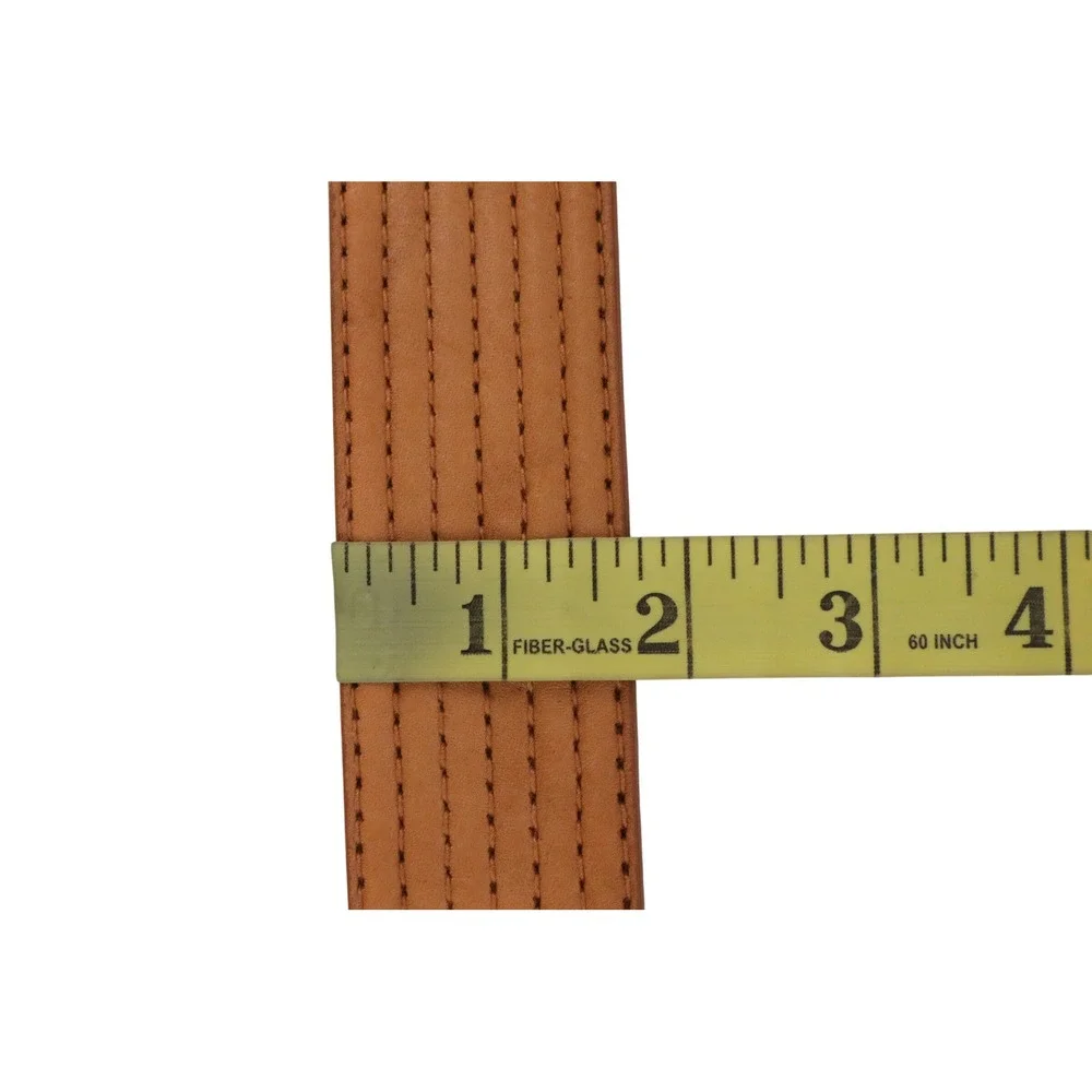NWT Michael Kors Tan Genuine Leather Belt Brass Buckle Stitched Size L